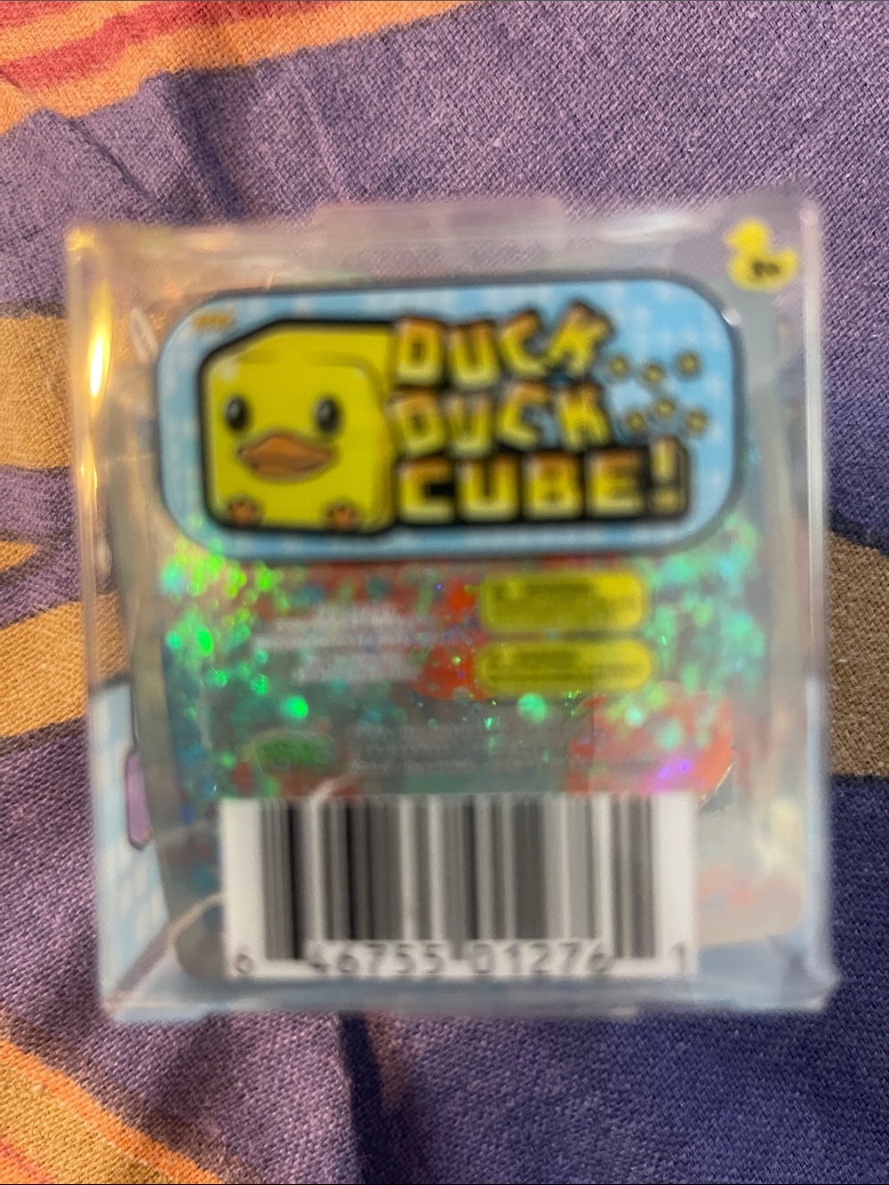 Duck Duck Cube! Sensory Squishy Toy - Glittery Blue - Picture 4 of 4